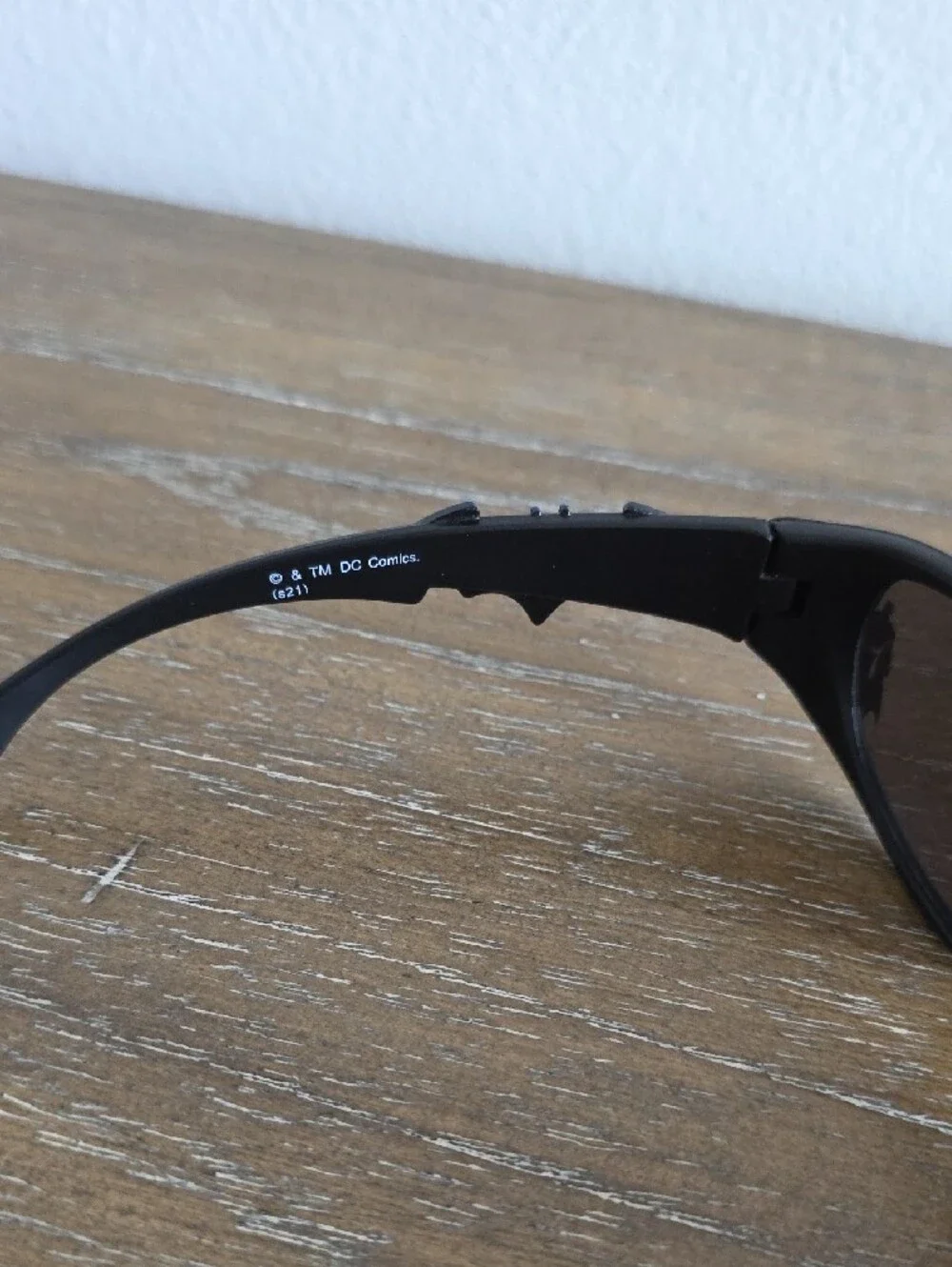 Black Sunglasses with Blue Bat Accent